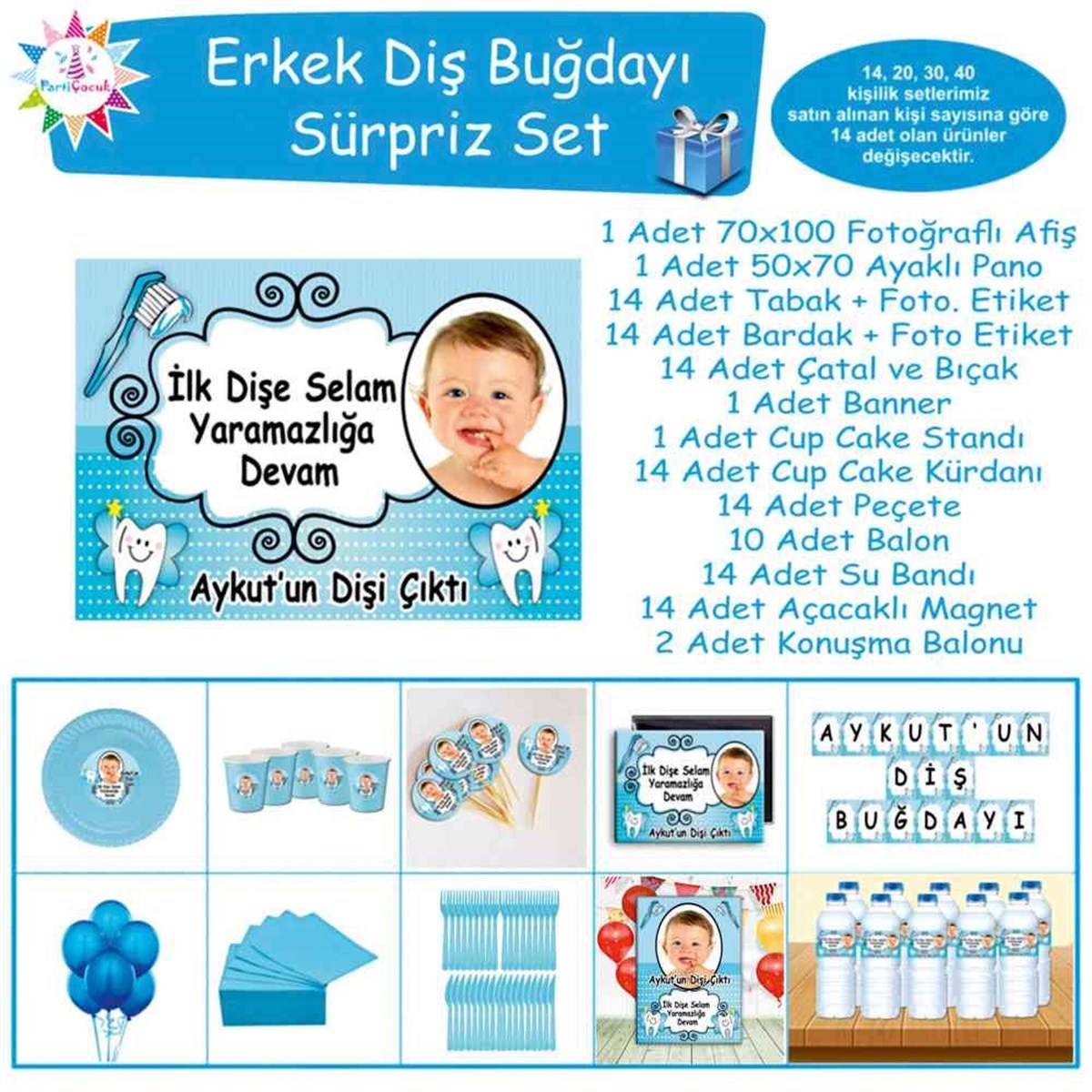 Diş Buğdayı Melek Masa Süslemesi Süpriz Set 