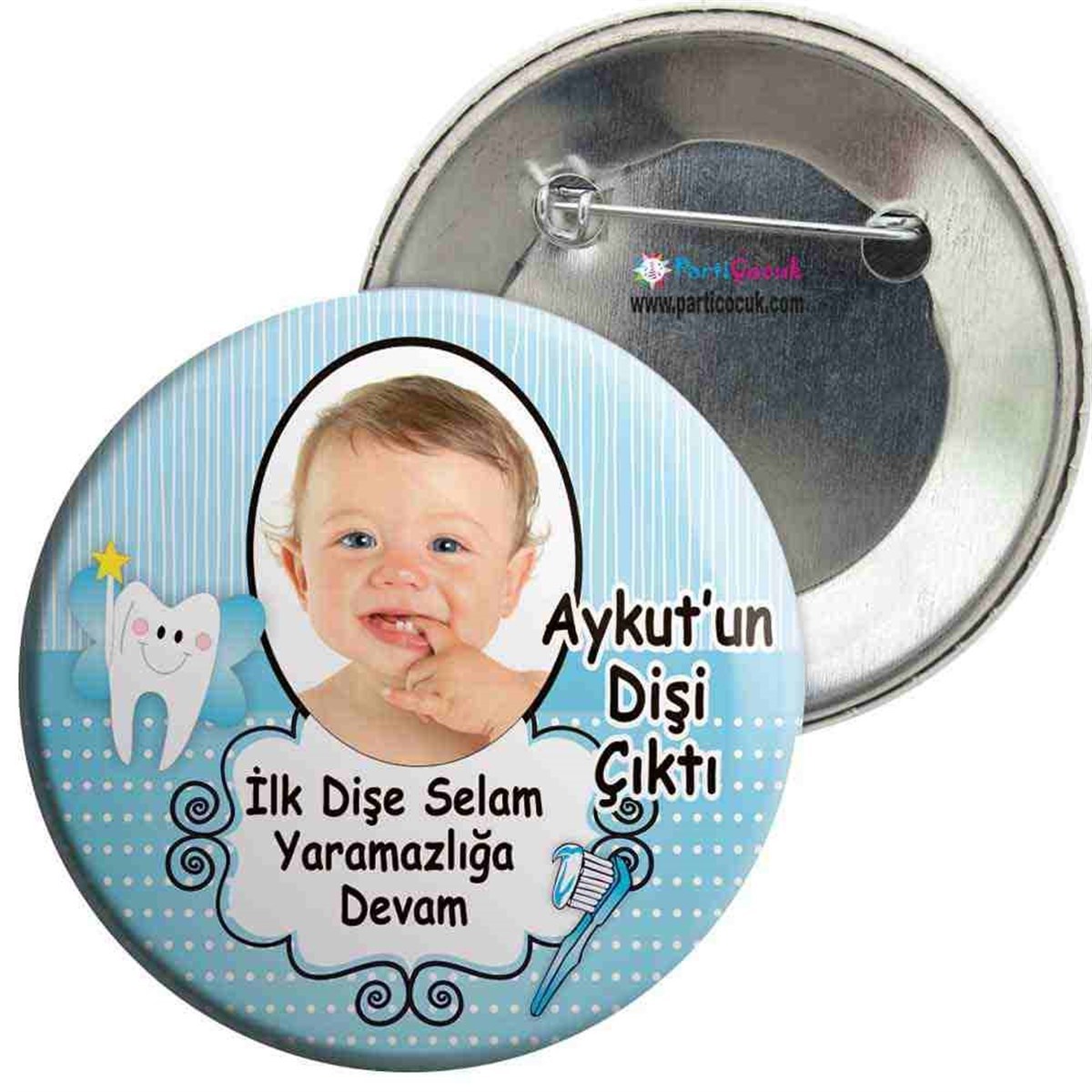 Diş Buğdayı Melek Mavi Dişler İğneli Rozet 