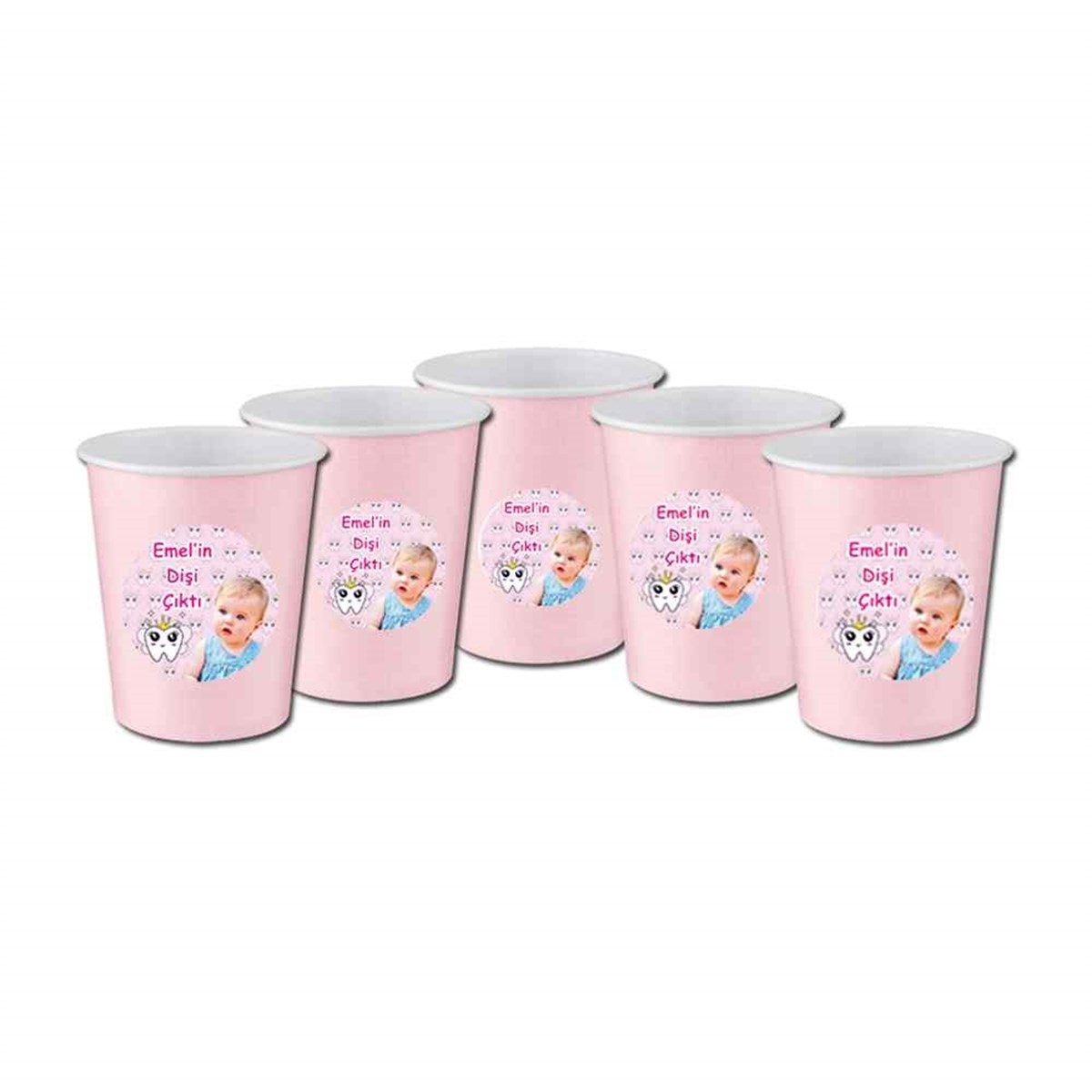 Diş Buğdayı Melekli Dişli Konsept Bardak 5 Adet 