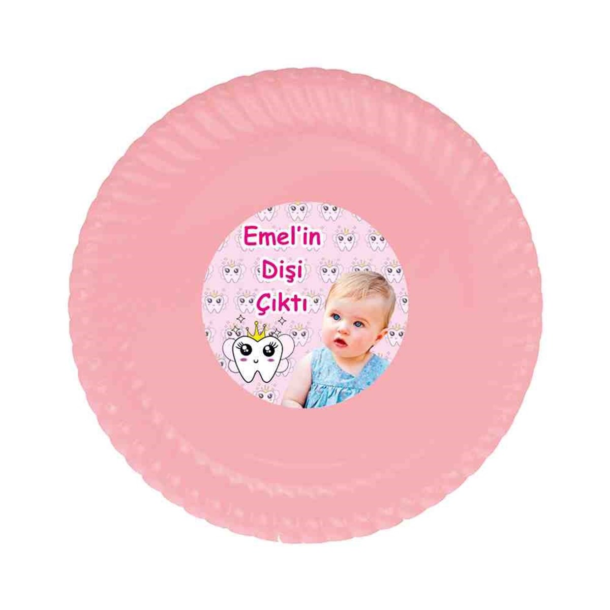 Diş Buğdayı Melekli Dişli Konsept Etiketli Tabak 