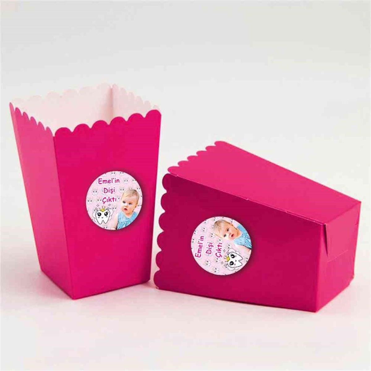 Diş Buğdayı Melekli Dişli Konsept Popcorn Kutusu 10 Adet  