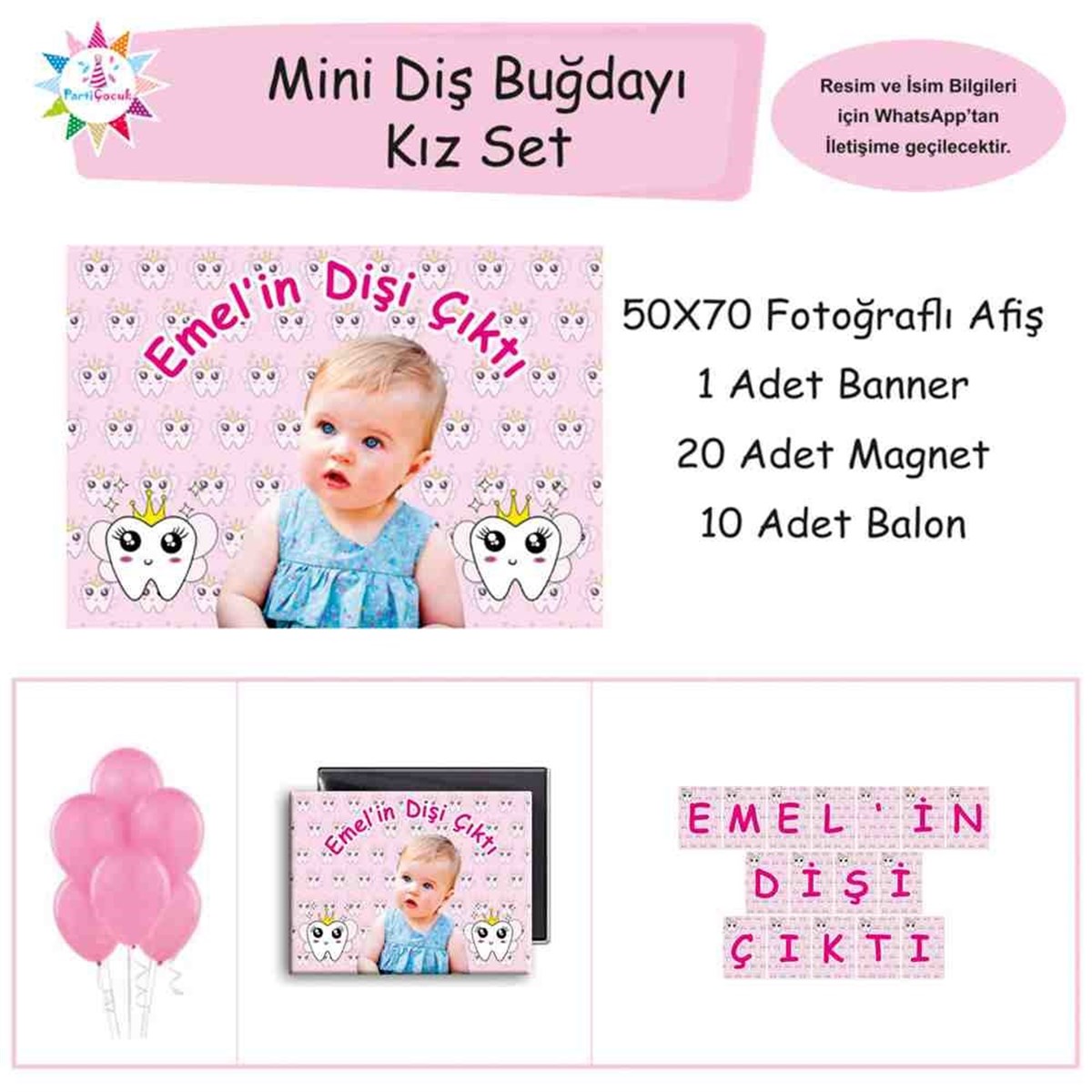 Diş Buğdayı Mor Çizgili Melek Parti Seti Mini Set 