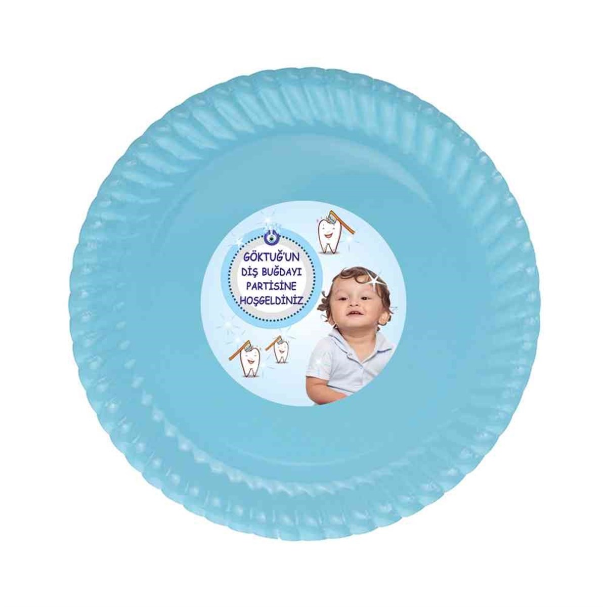 Diş Buğdayı Nazar Boncuklu Etiketli Tabak 
