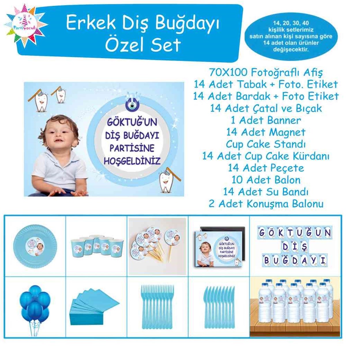 Diş Buğdayı Nazar Boncuklu Parti Seti Özel Set 