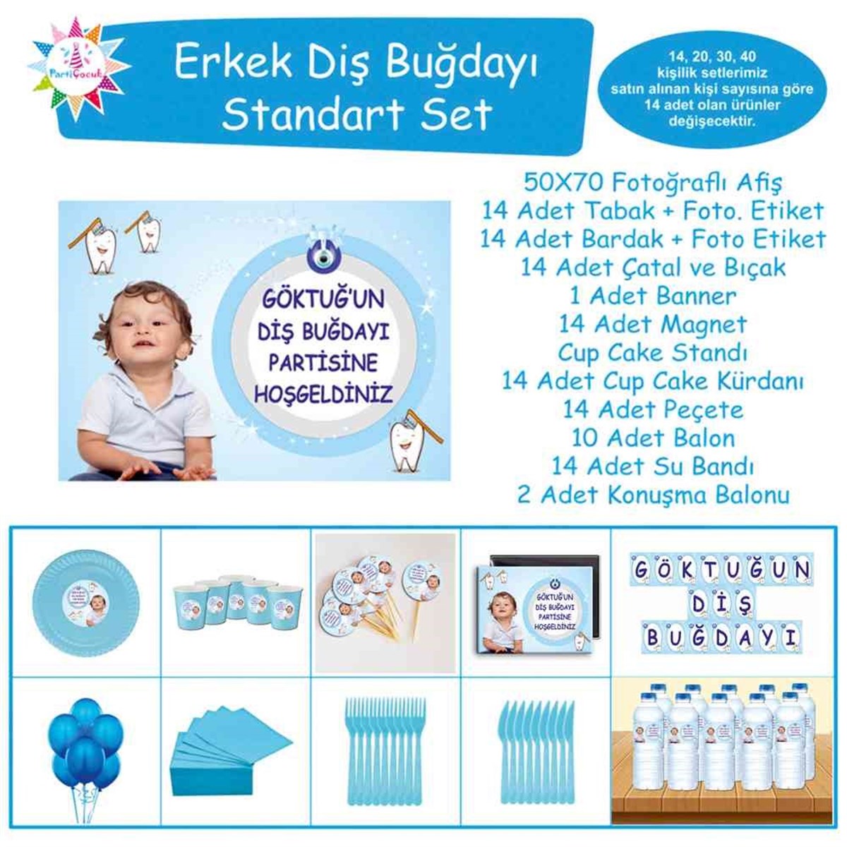 Diş Buğdayı Nazar Boncuklu Parti Seti Standart Set 