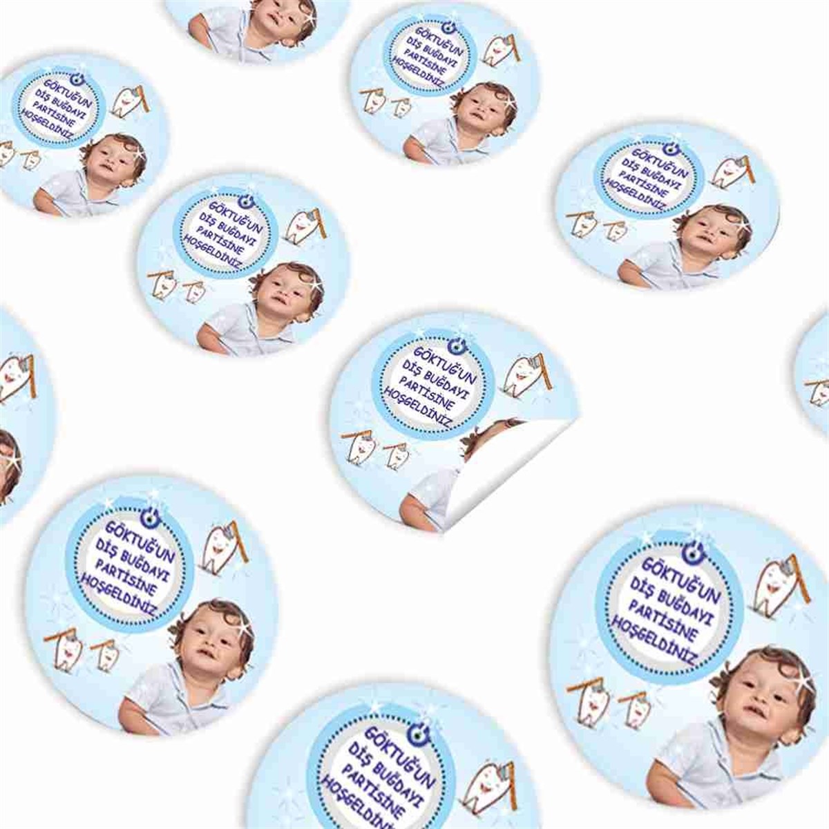 Diş Buğdayı Nazar Boncuklu Sticker 30 Adet 