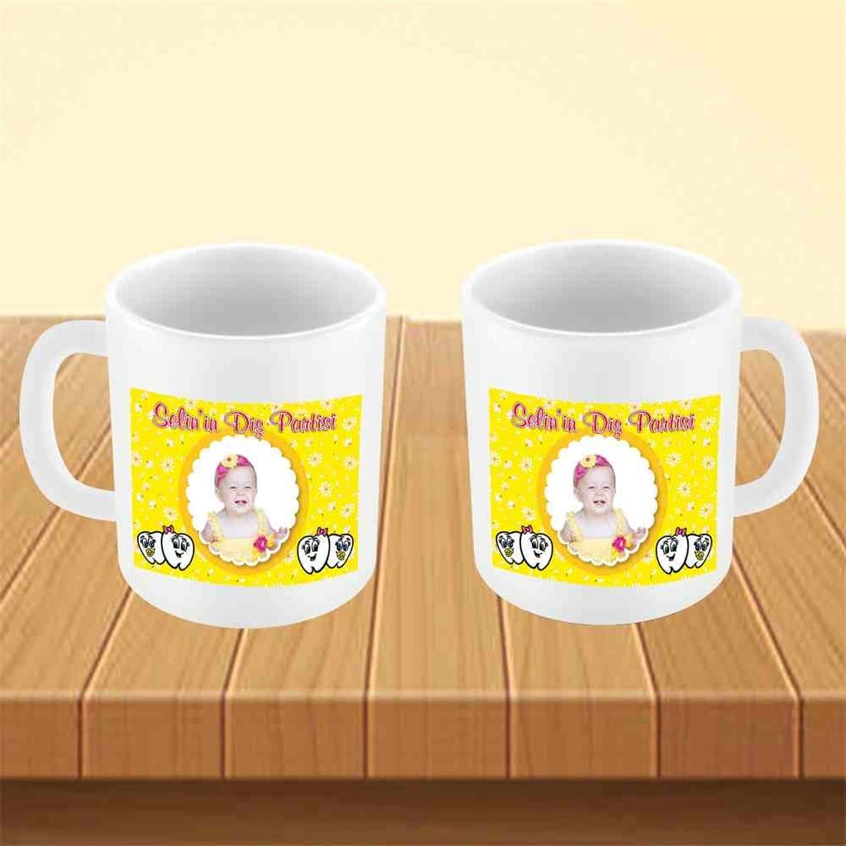 Diş Buğdayı Papatyalı Bebek Diş Kupa Bardak Mug 