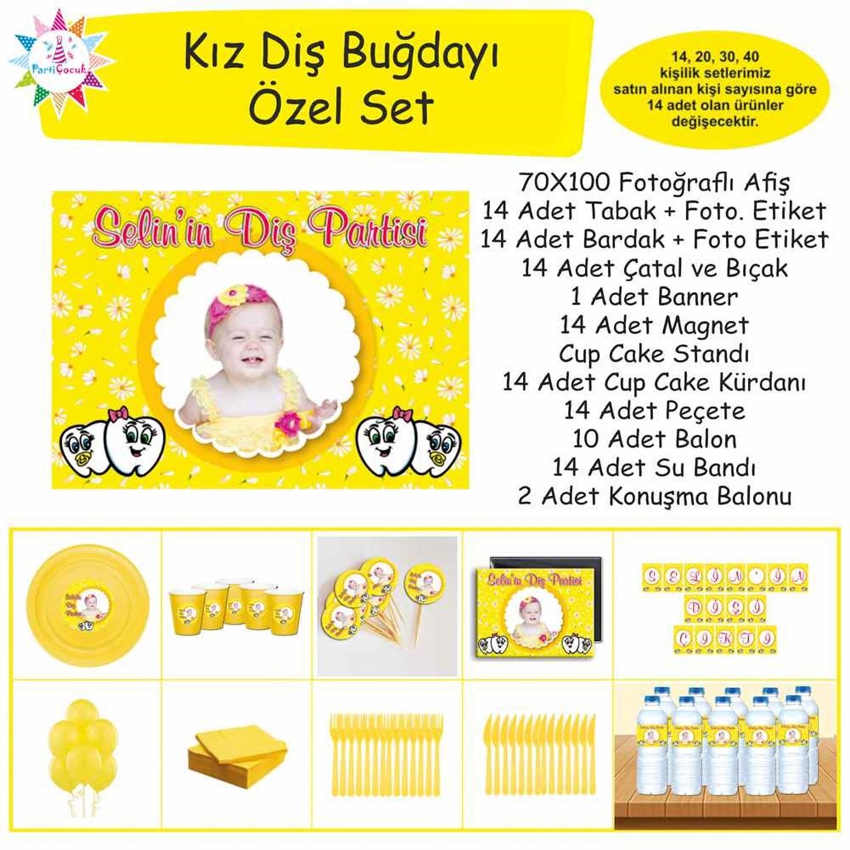 Diş Buğdayı Papatyalı Bebek Diş Özel Set 
