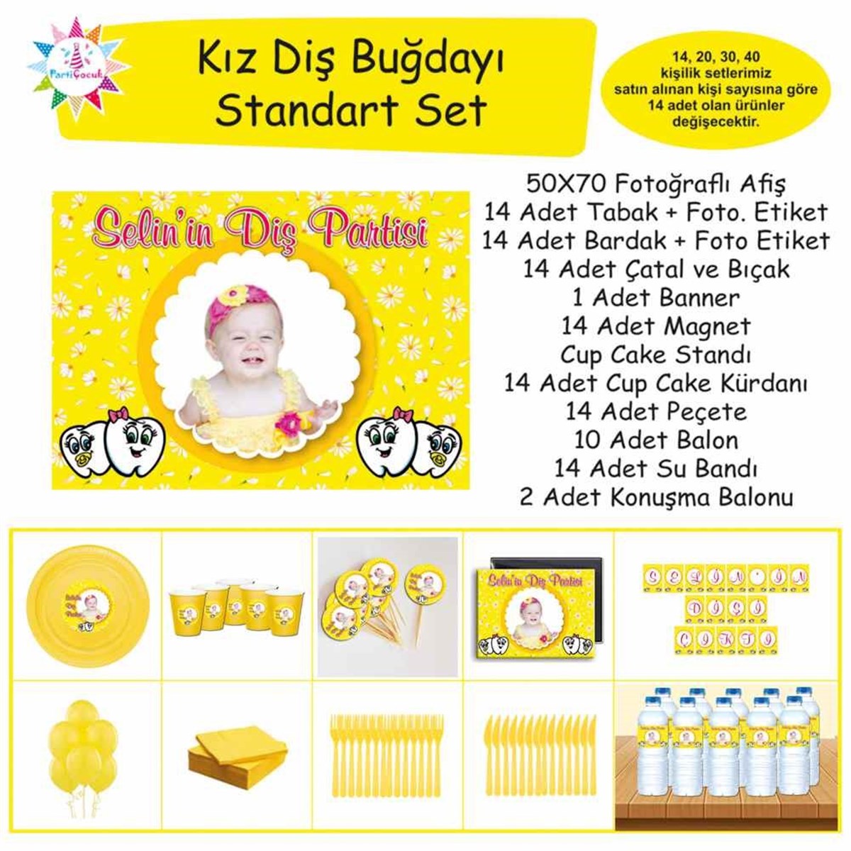 Diş Buğdayı Papatyalı Bebek Diş Standart Set 