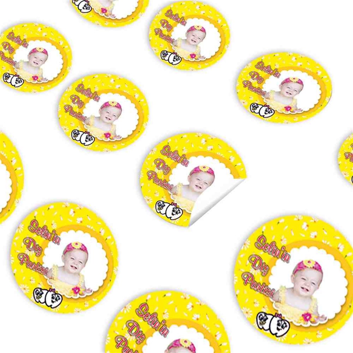 Diş Buğdayı Papatyalı Bebek Diş Sticker 30 Adet 