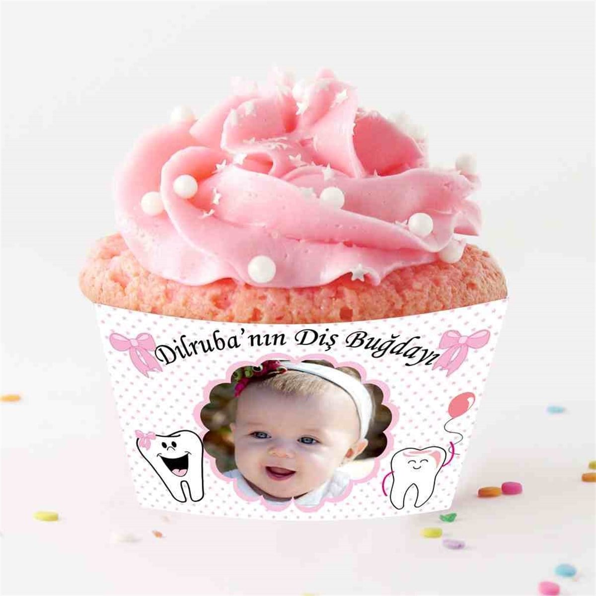 Diş Buğdayı Parti Yapan Diş Parti Set Cupcake Sargısı 