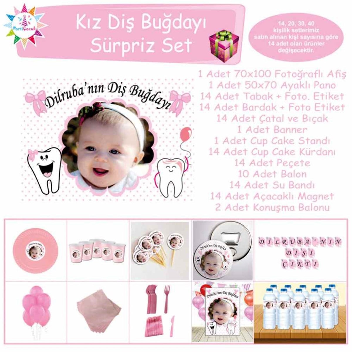 Diş Buğdayı Parti Yapan Diş Parti Set Sürpriz Set 
