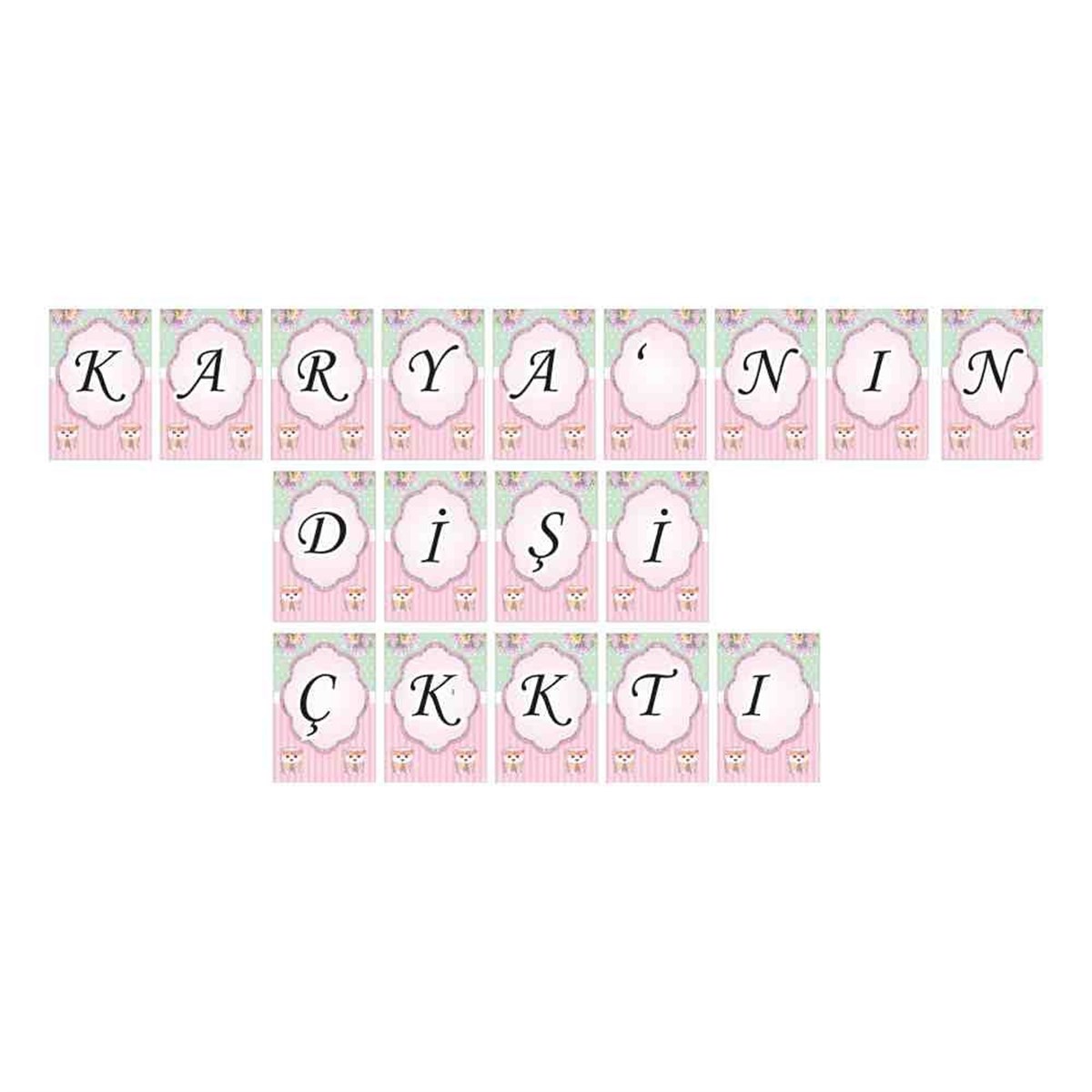 Diş Buğdayı Partisi Çiçekli Diş Harf Banner 