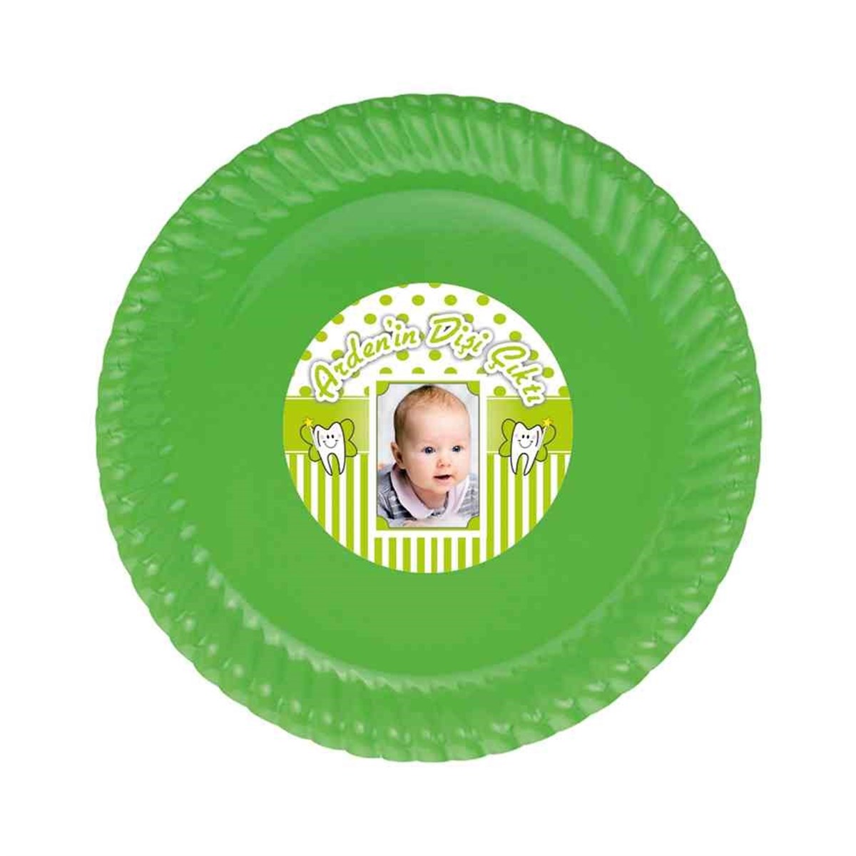 Diş Buğdayı Partisi Yeşil Melek Diş Etiketli Tabak 