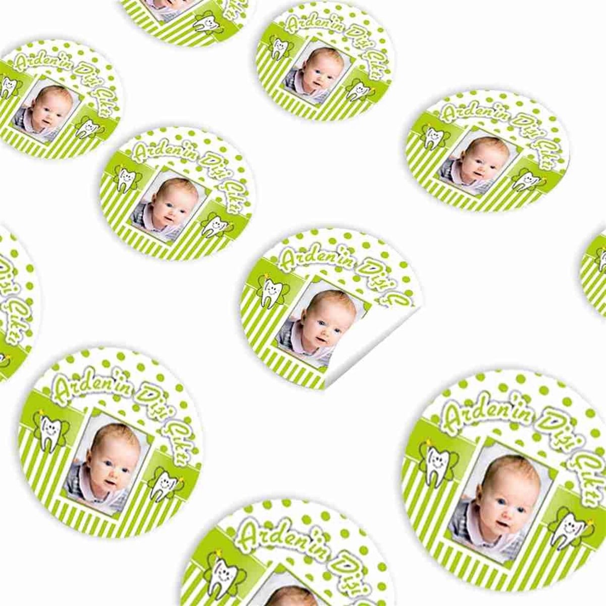 Diş Buğdayı Partisi Yeşil Melek Diş Sticker 30 Adet 