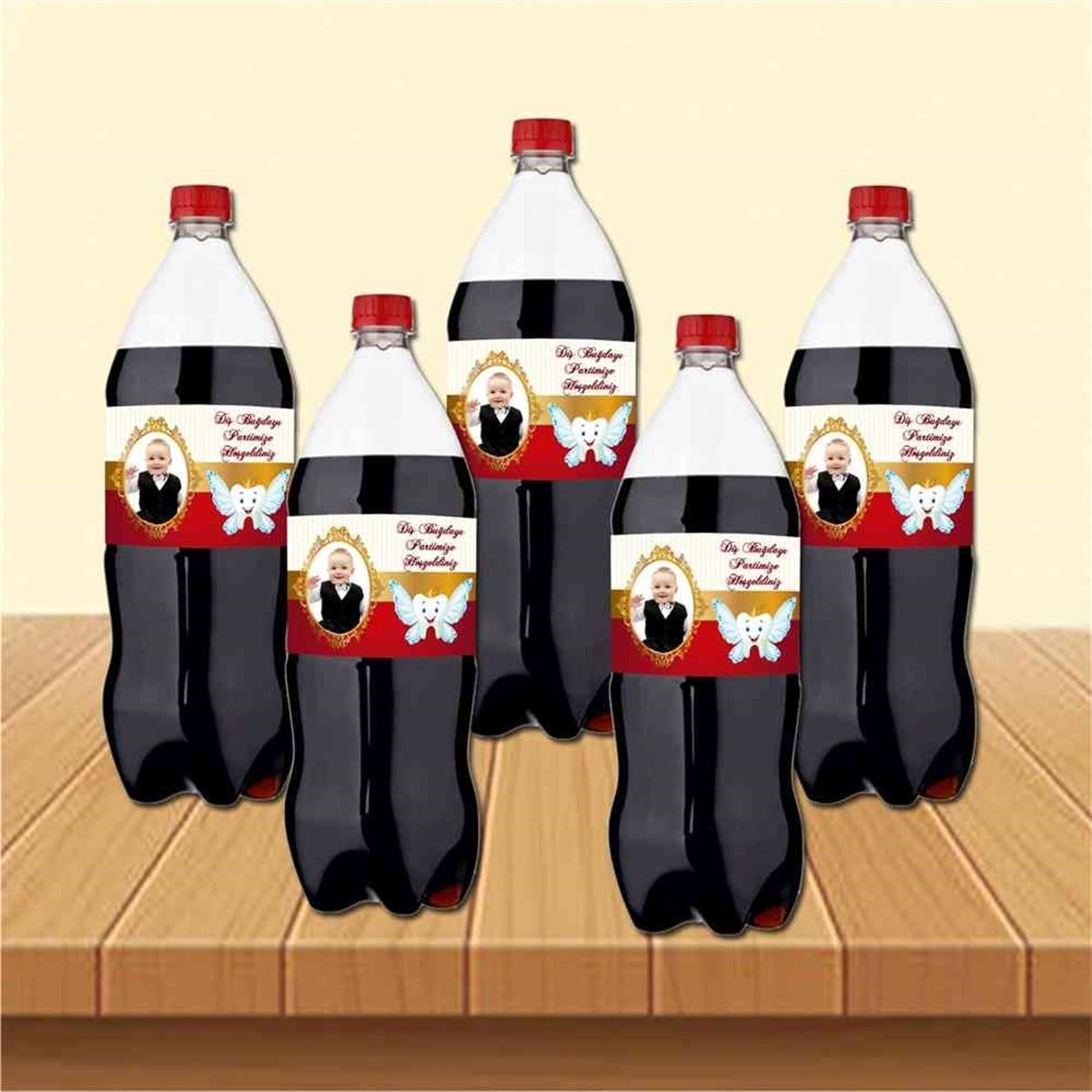 Diş Buğdayı Pembe Diş Fırçalı Melekli Cola Şisesi Bandı 