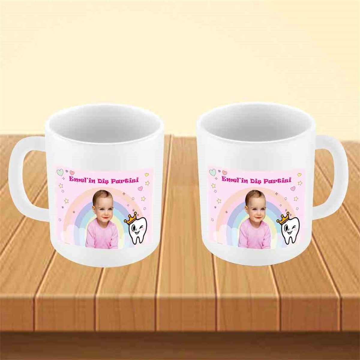Diş Buğdayı Pembe Diş Fırçalı Melekli Kupa Bardak Mug 