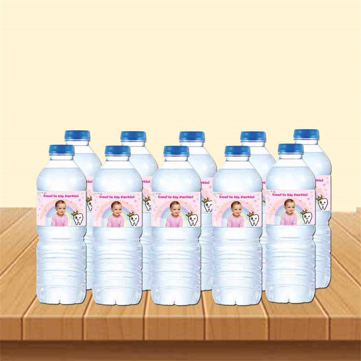 Diş Buğdayı Pembe Diş Fırçalı Melekli Su Şisesi Bandı 