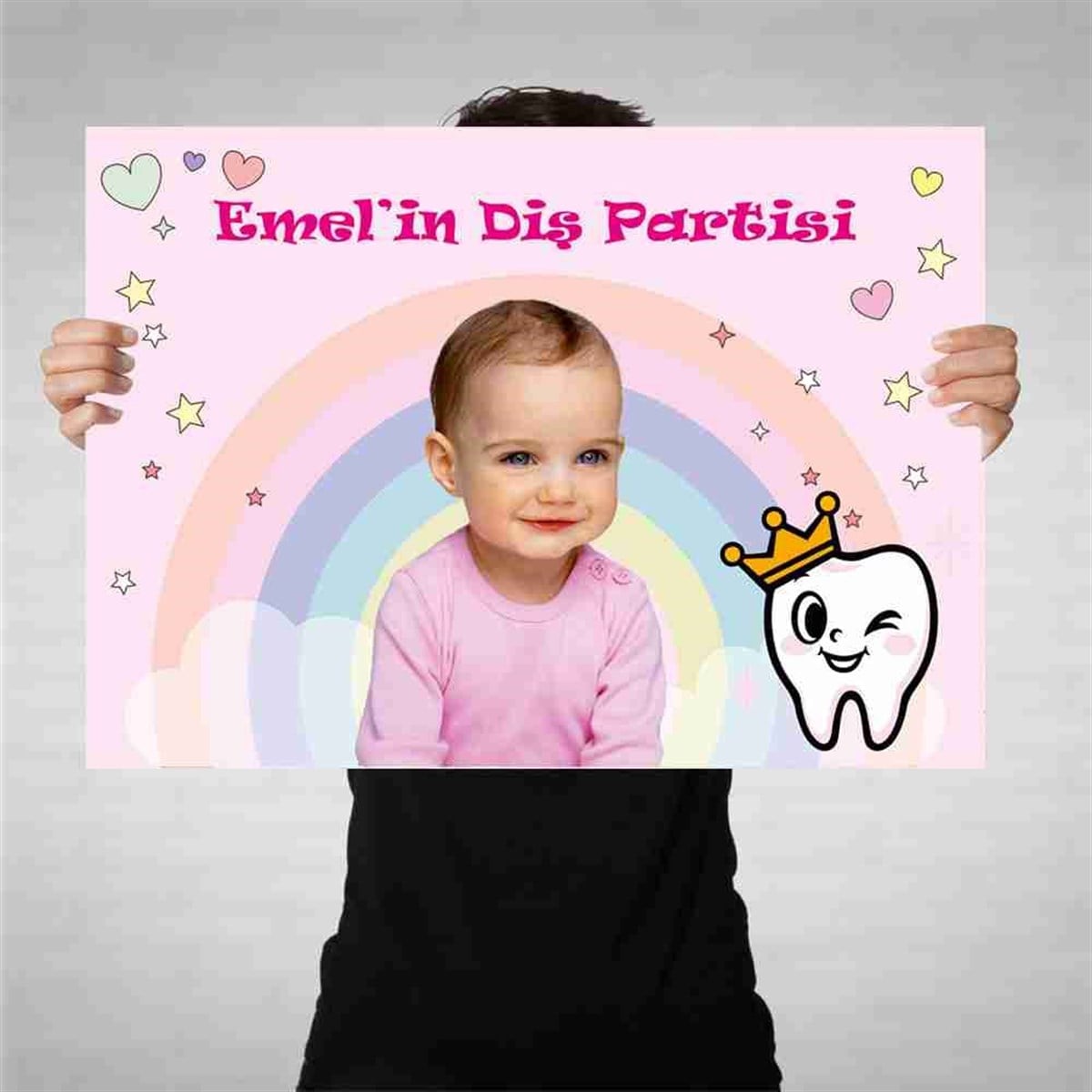 Diş Buğdayı Pembe Diş Fırçalı Melekli Bez Afiş 