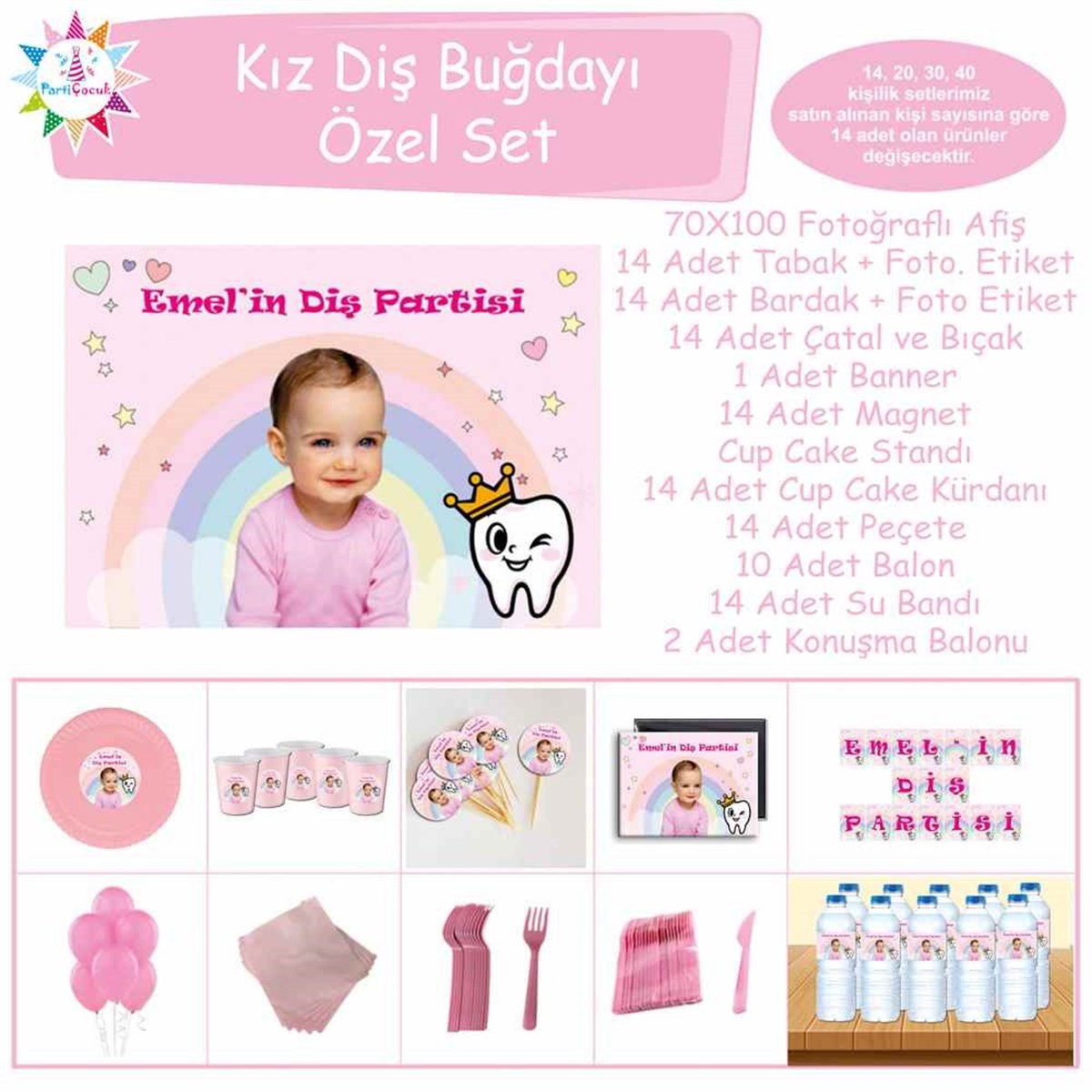Diş Buğdayı Pembe Diş Fırçalı Melekli Özel Set 