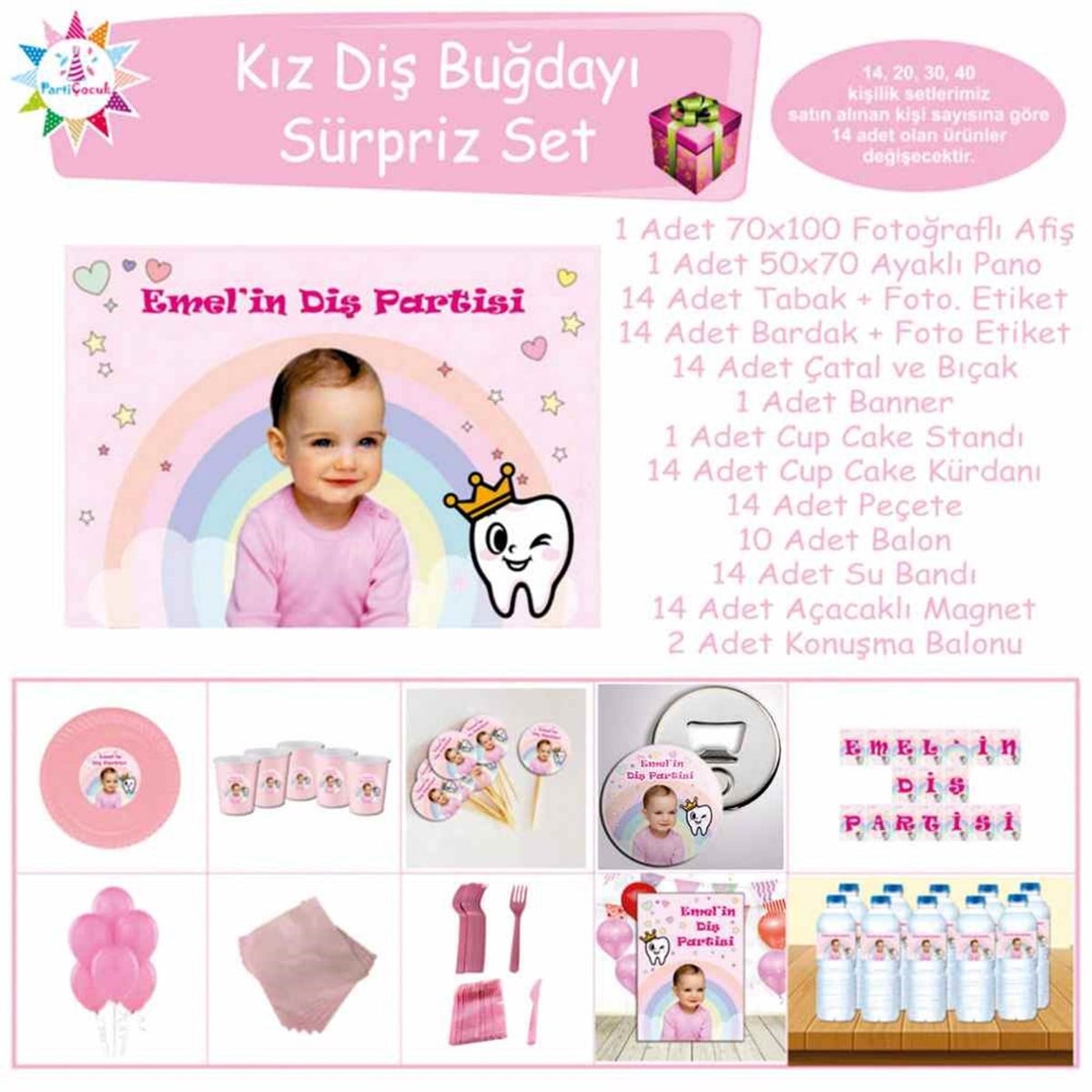 Diş Buğdayı Pembe Diş Fırçalı Melekli Süpriz Set 