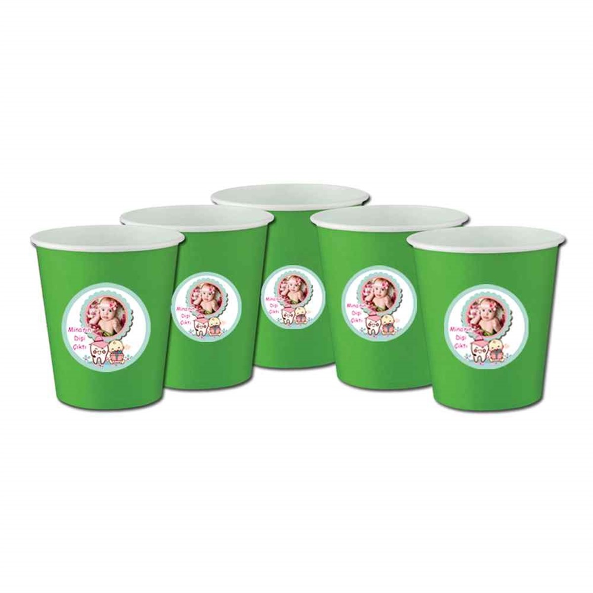 Diş Buğdayı Pembe Şapkalı Konsept Bardak 5 Adet  