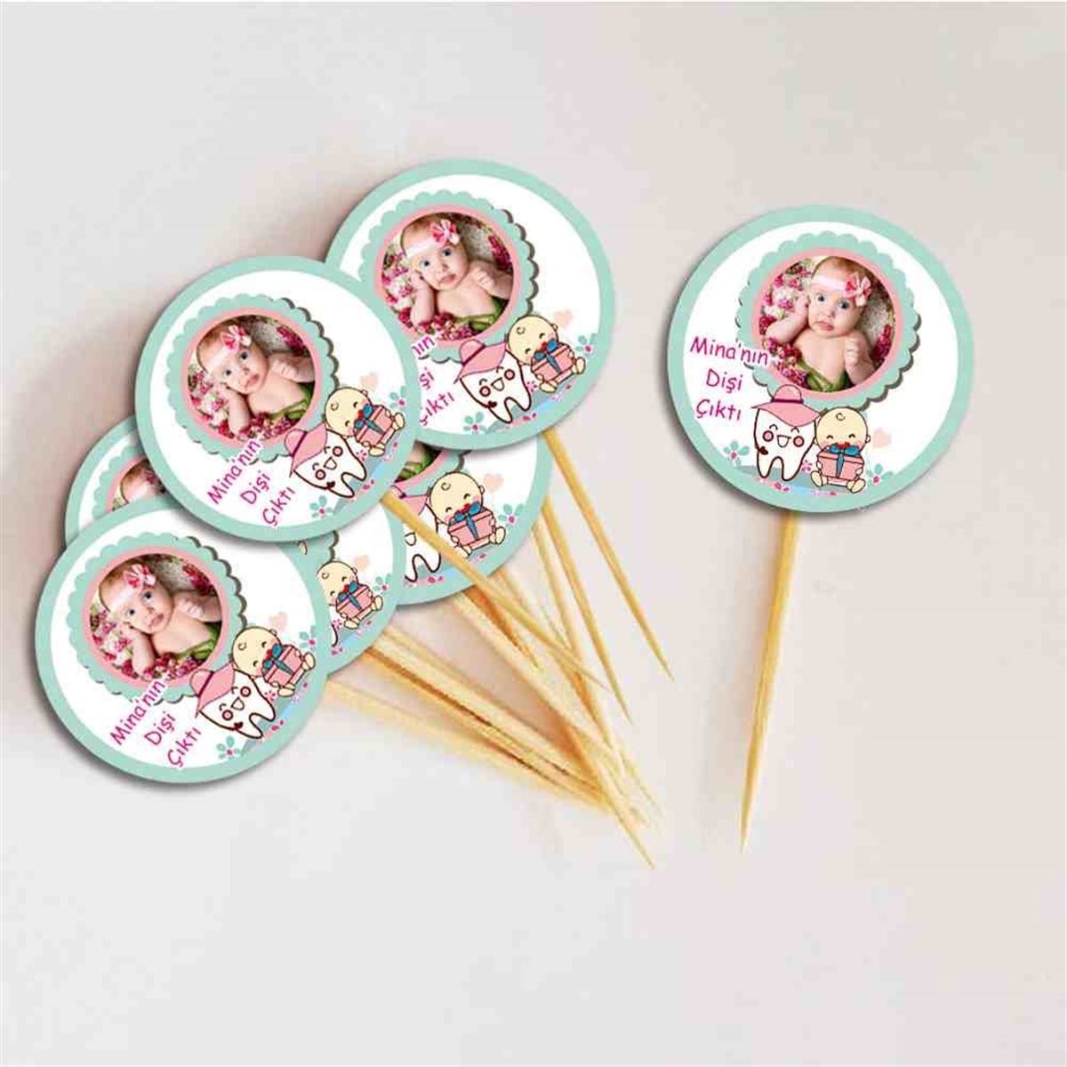 Diş Buğdayı Pembe Şapkalı Konsept Cupcake Kurdanı  