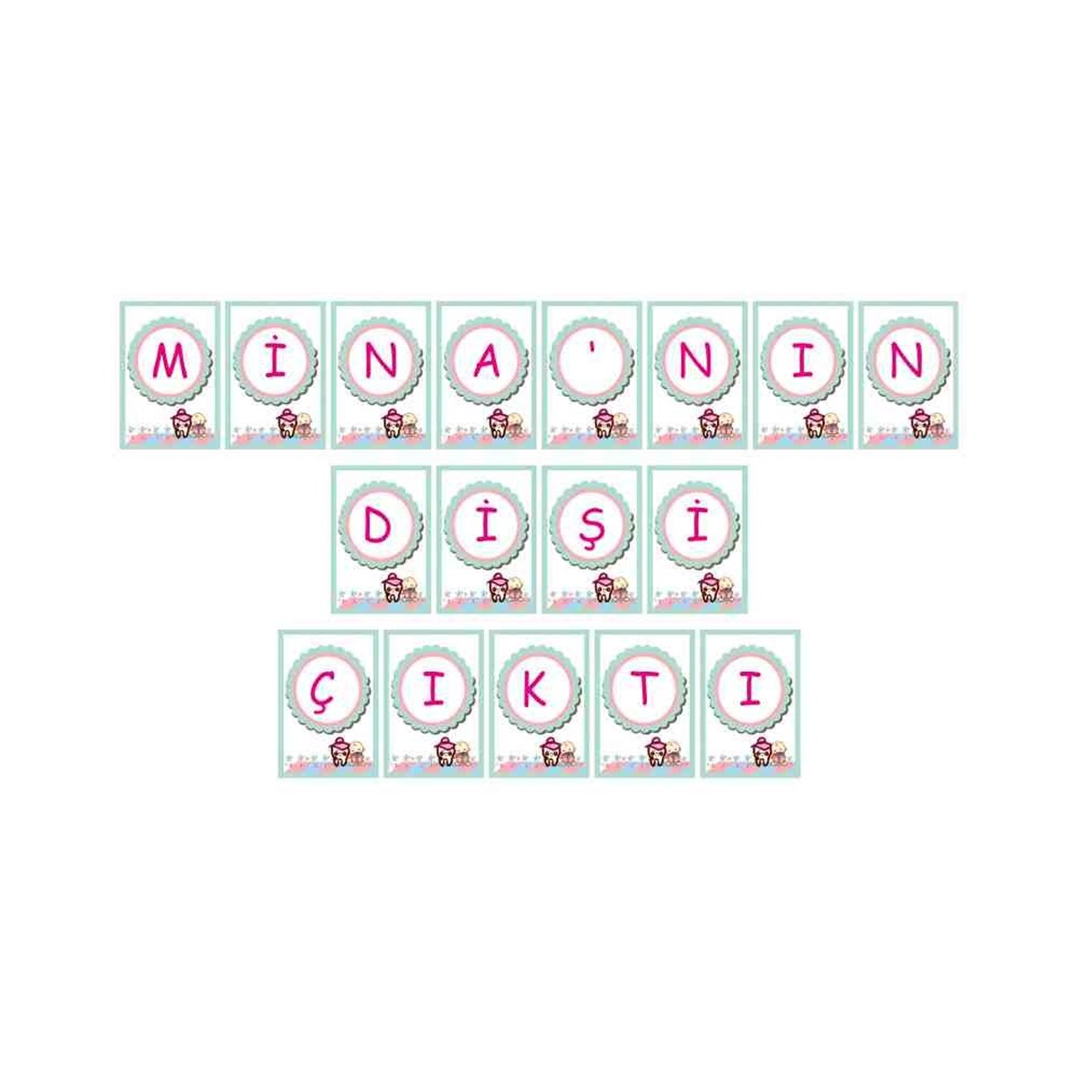 Diş Buğdayı Pembe Şapkalı Konsept Harf Banner  