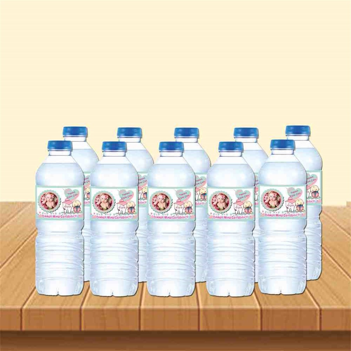 Diş Buğdayı Pembe Şapkalı Konsept Su Şisesi Bandı  