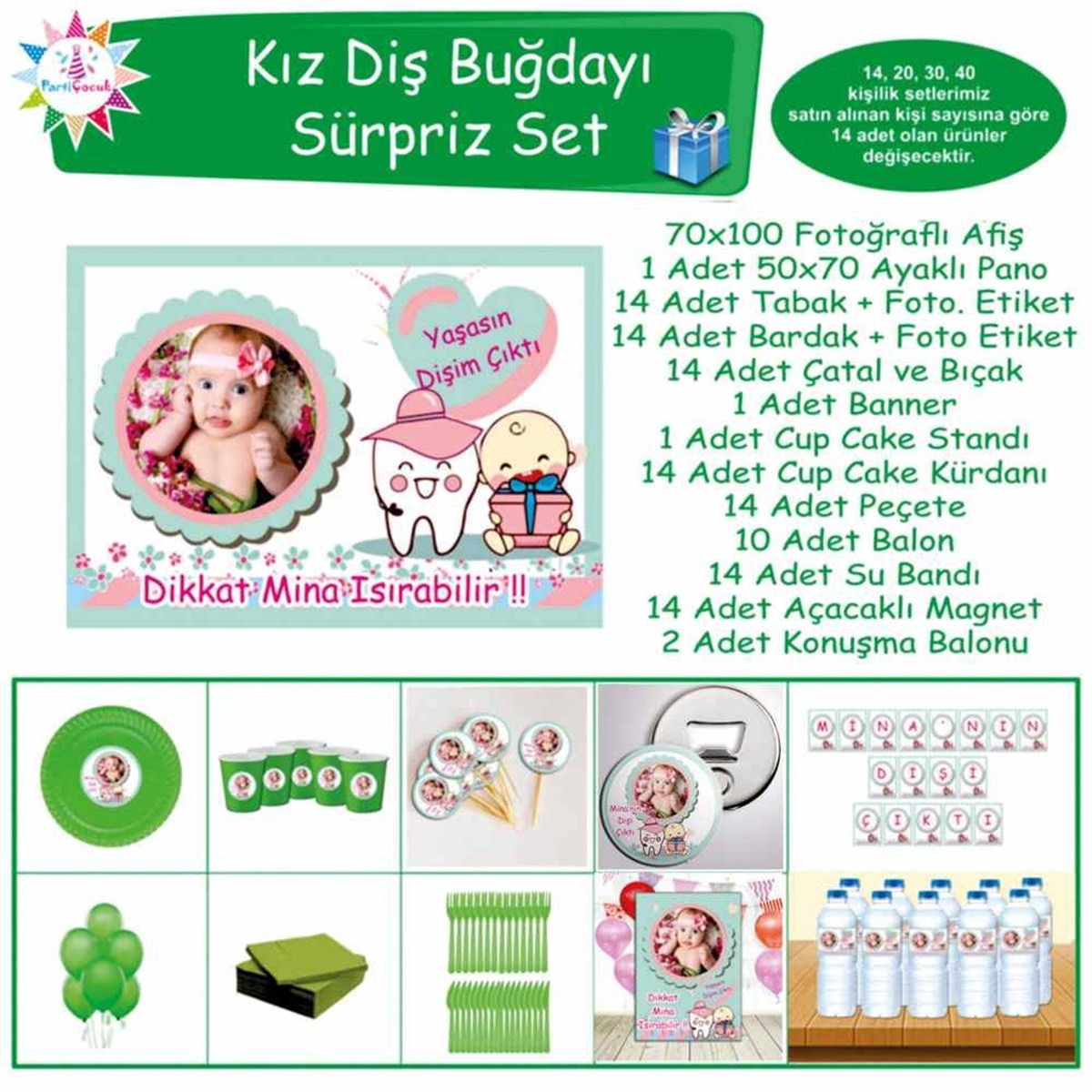 Diş Buğdayı Pembe Şapkalı Konsept Sürpriz Set  