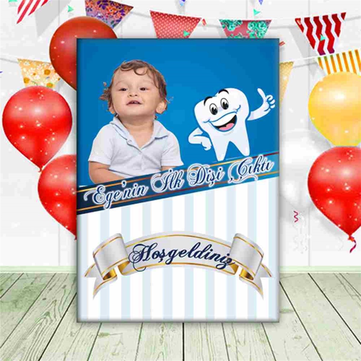 Diş Buğdayı Pembe Tatlı Diş Temalı Ayaklı Pano 