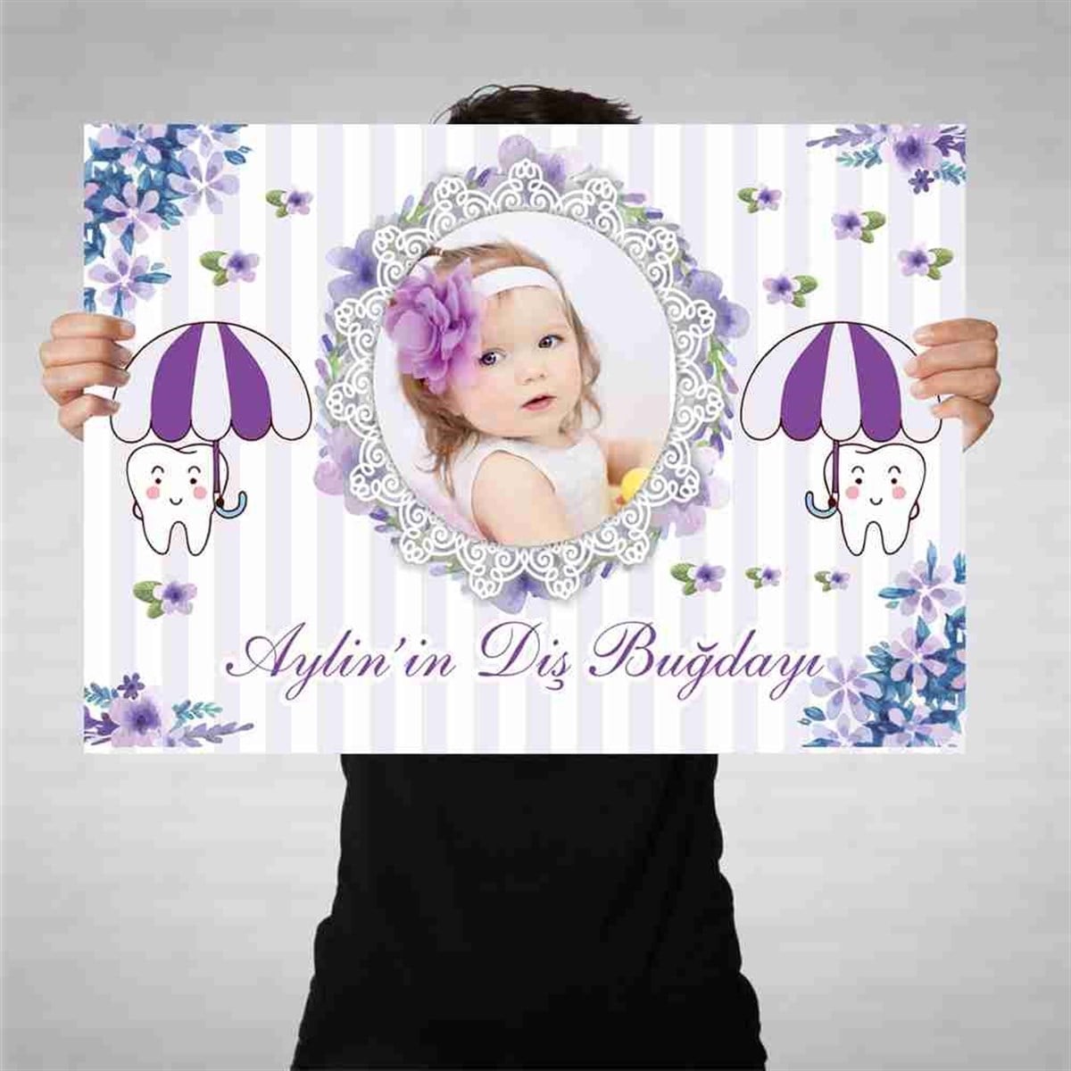 Diş Buğdayı Pembe Tatlı Diş Temalı Bez Afiş 