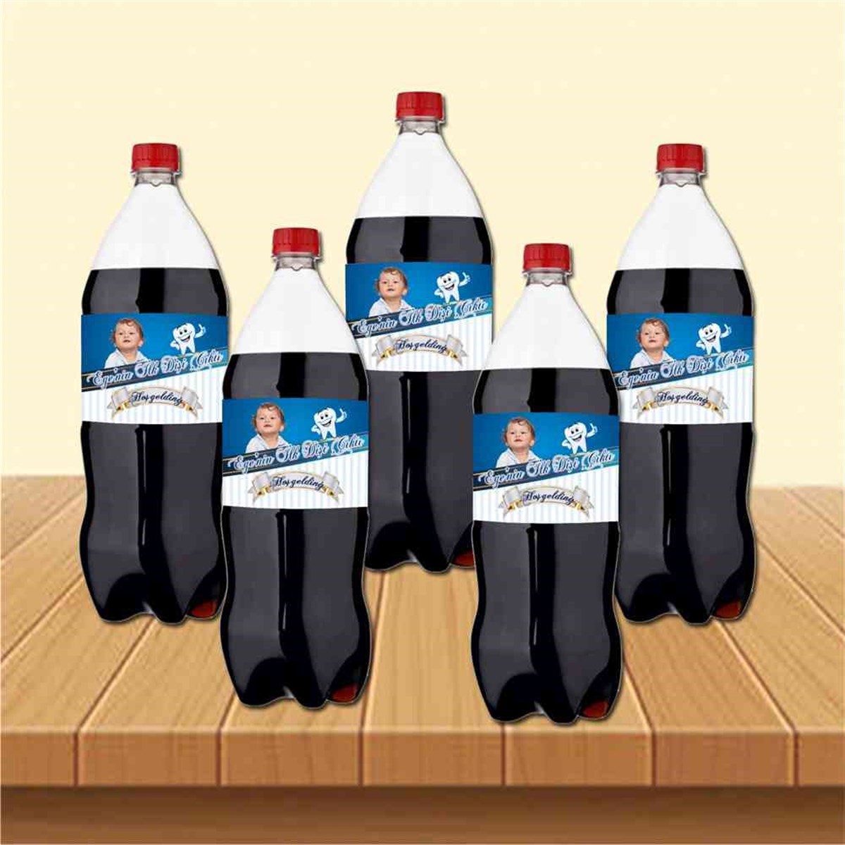 Diş Buğdayı Pembe Tatlı Diş Temalı Cola Şisesi Bandı 