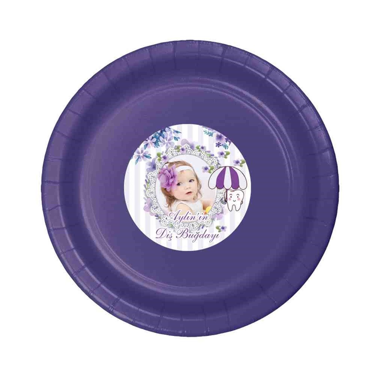 Diş Buğdayı Pembe Tatlı Diş Temalı Etiketli Tabak 