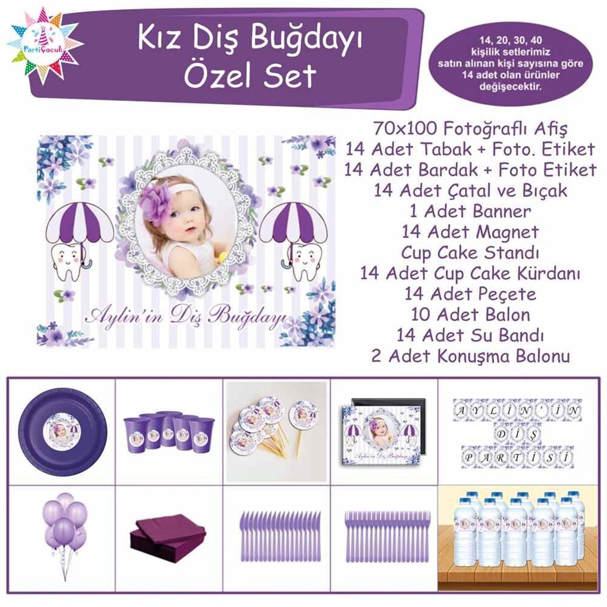 Diş Buğdayı Pembe Tatlı Diş Temalı Özel Set 