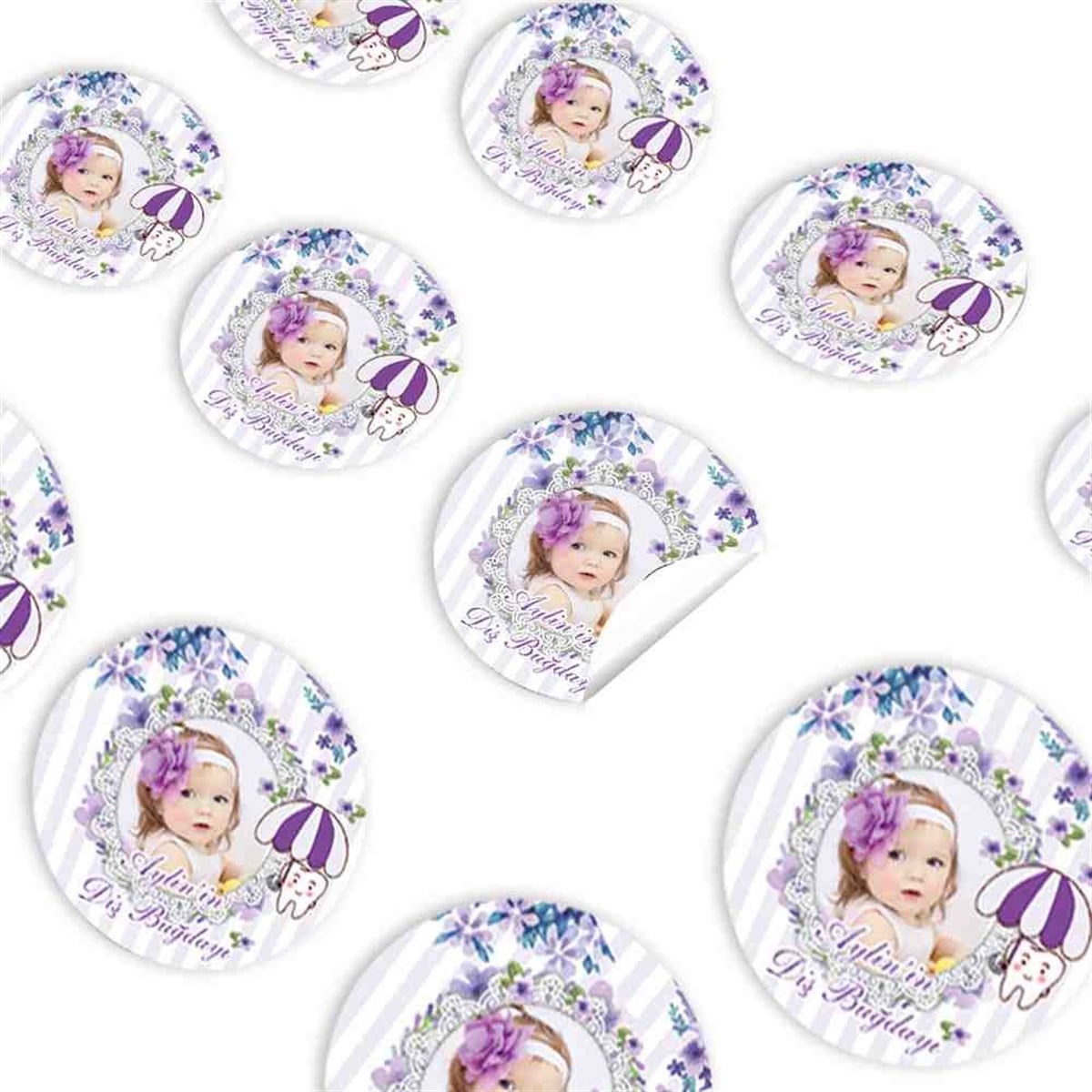 Diş Buğdayı Pembe Tatlı Diş Temalı Sticker 30 Adet 