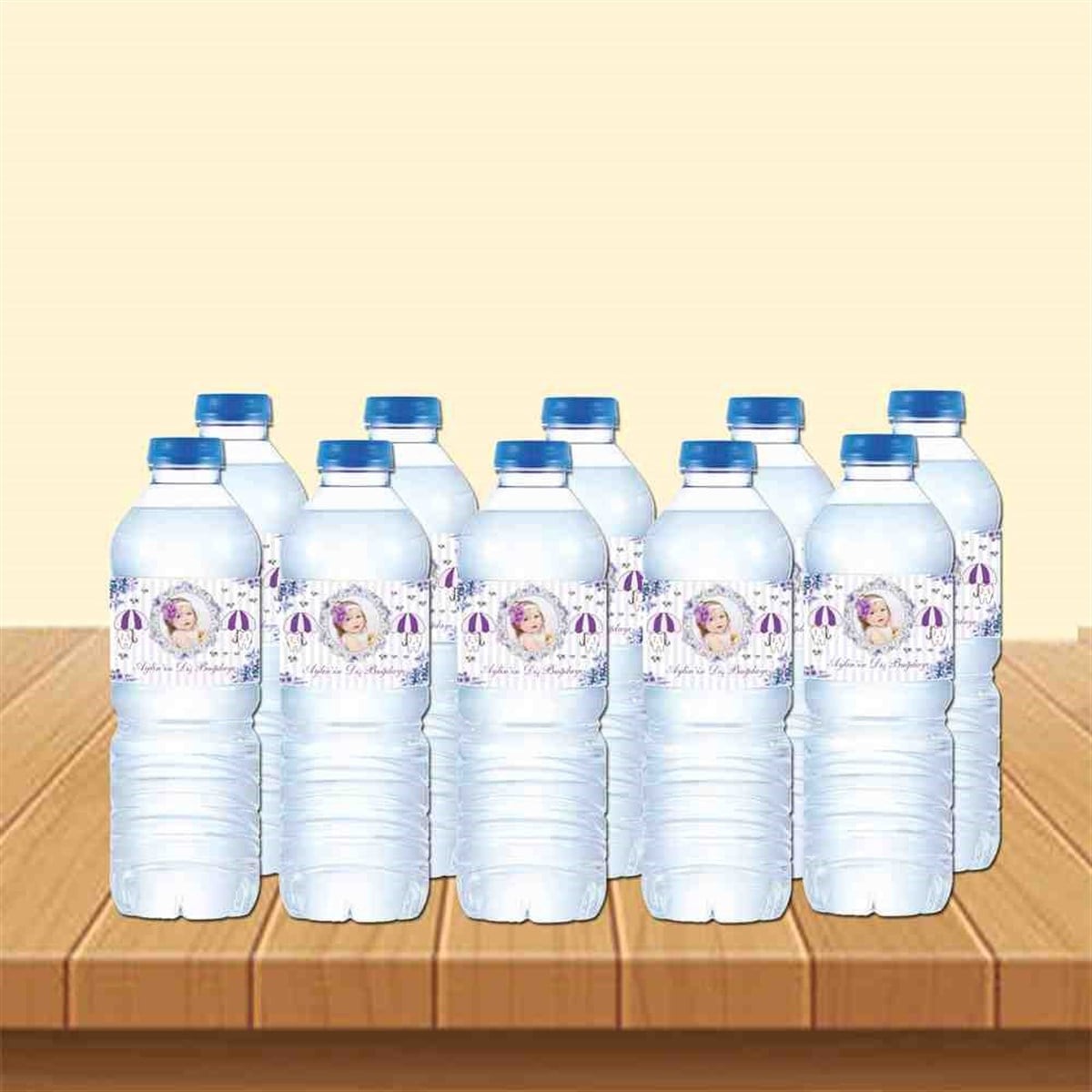 Diş Buğdayı Pembe Tatlı Diş Temalı Su Şisesi Bandı 