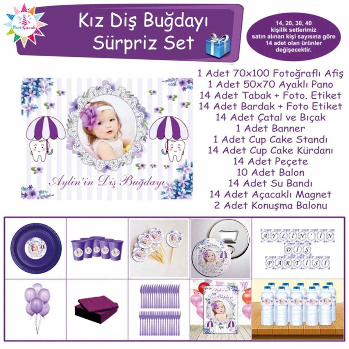 Diş Buğdayı Pembe Tatlı Diş Temalı Süpriz Set 