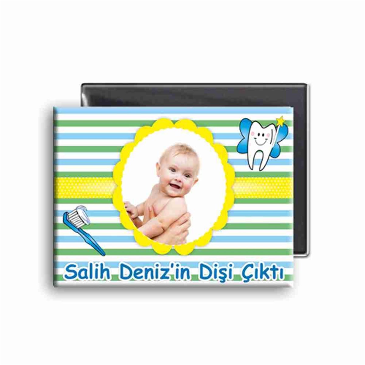 Diş Buğdayı Sarı Çizgili Buzdolabı Magneti 
