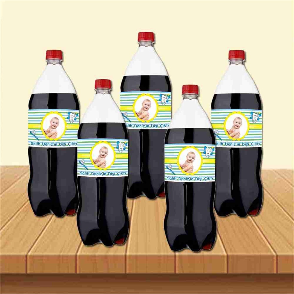 Diş Buğdayı Sarı Çizgili Cola Şisesi Bandı 