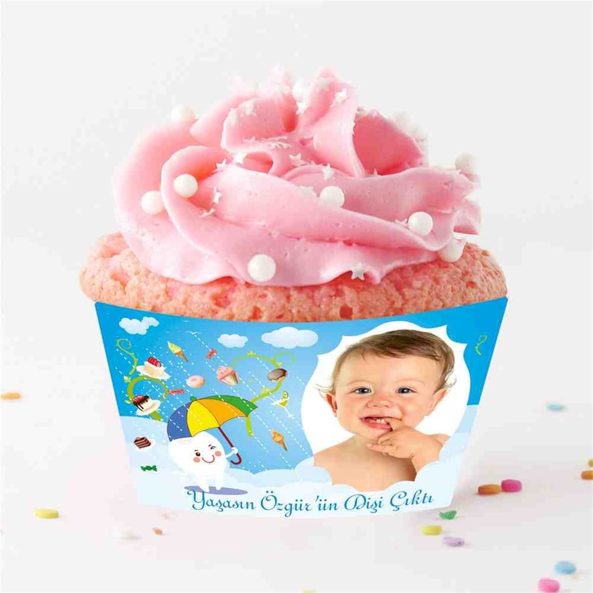 Diş Buğdayı Şemsiyeli Cupcake Sargısı 