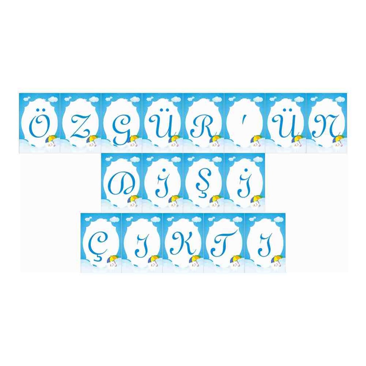 Diş Buğdayı Şemsiyeli Diş Parti Seti Harf Banner 