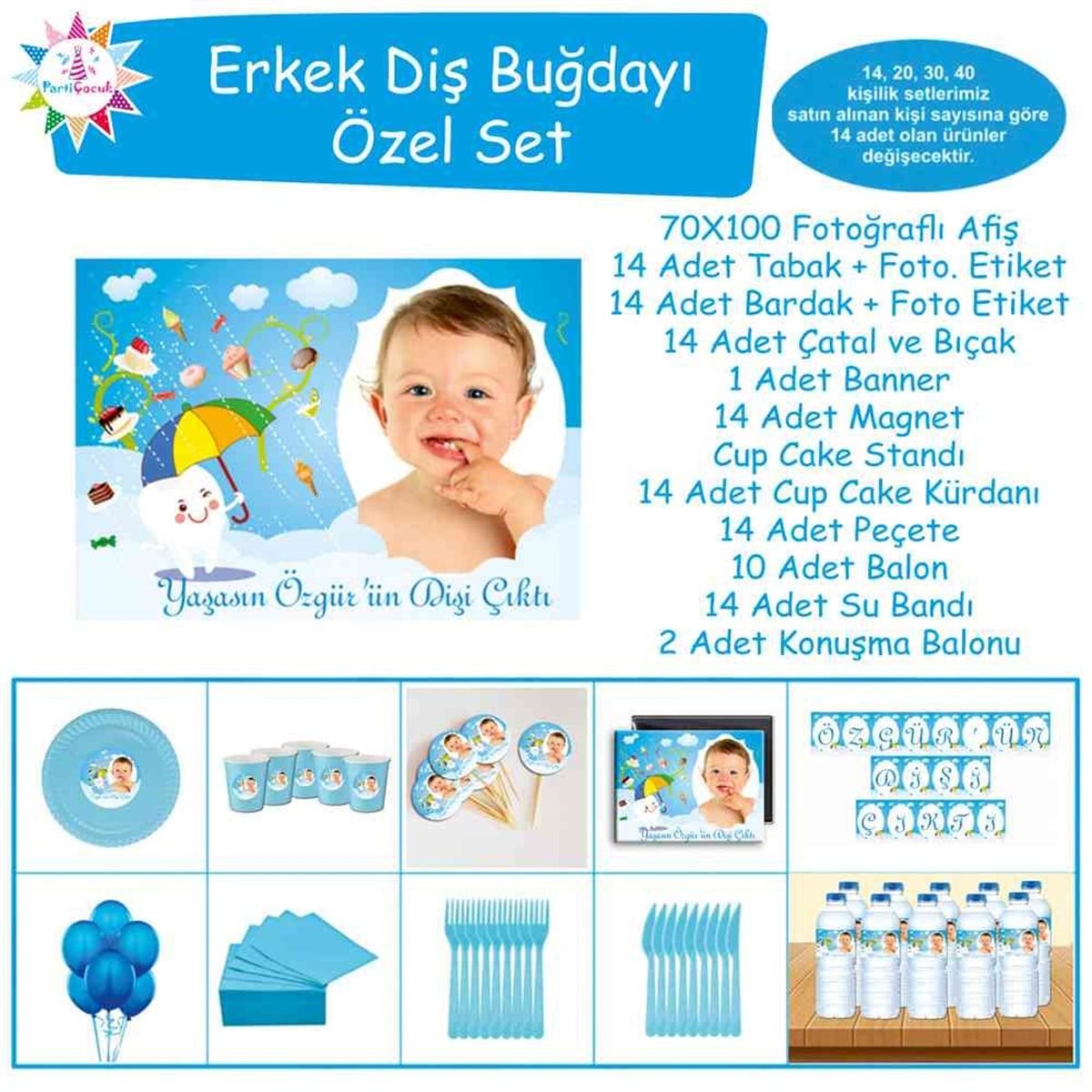 Diş Buğdayı Şemsiyeli Diş Parti Seti Özel Set 