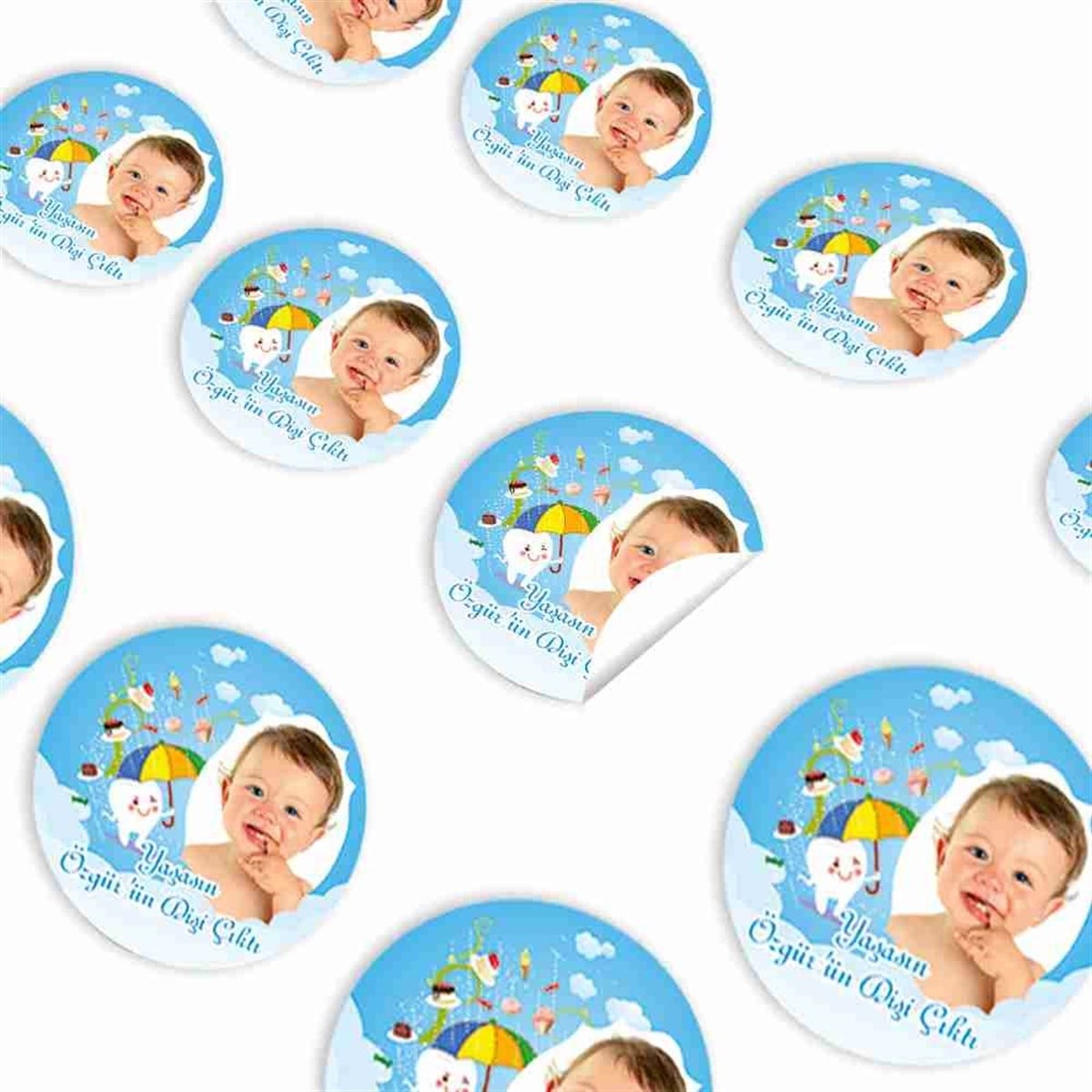 Diş Buğdayı Şemsiyeli Sticker 30 Adet 