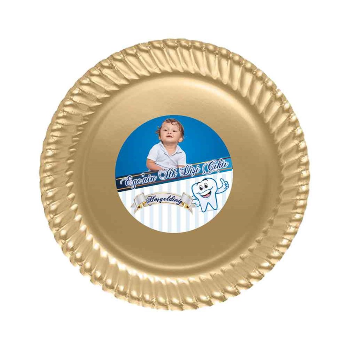 Diş Buğdayı Tatlı Diş Temalı Etiketli Tabak 