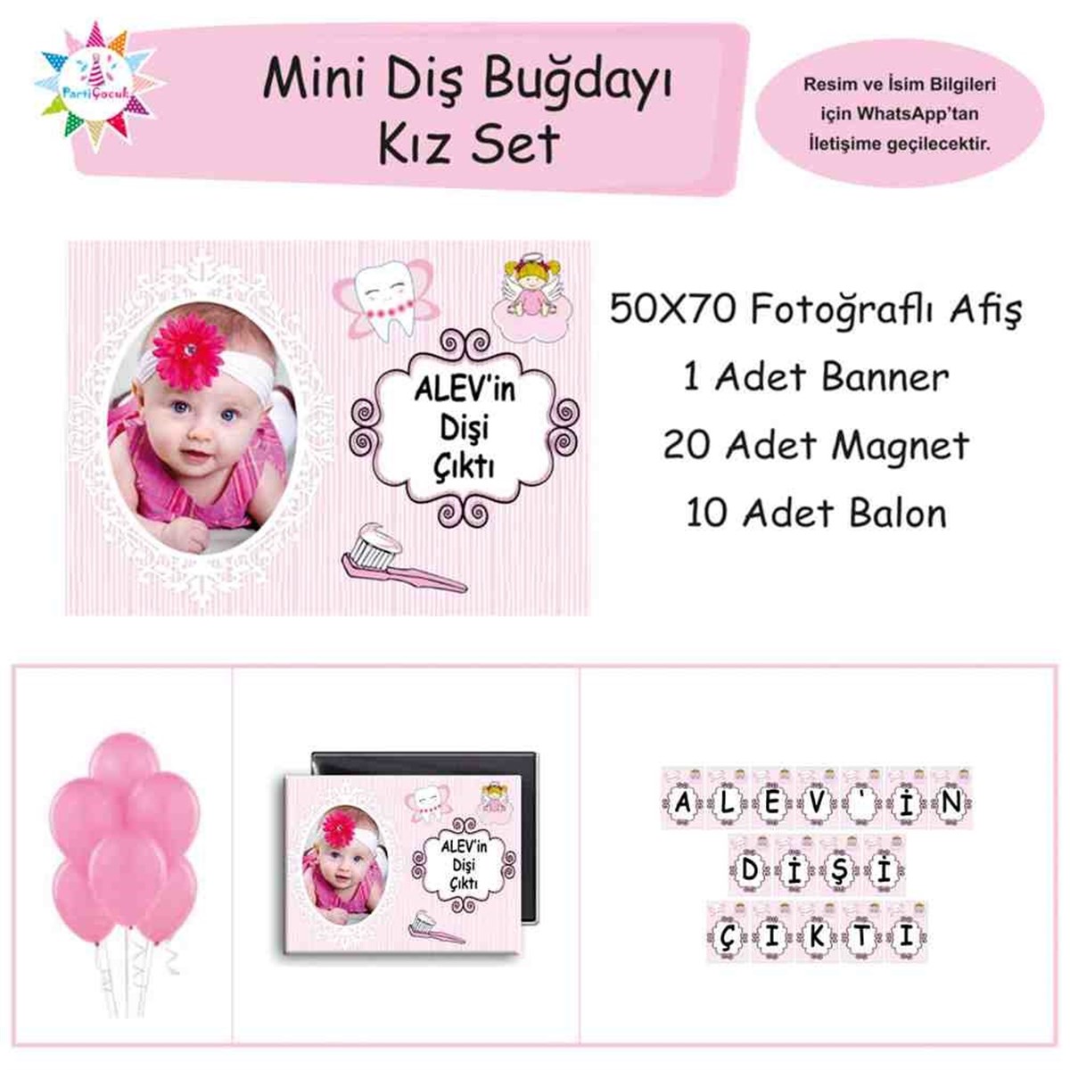 Diş Buğdayı Utangaç Mor Diş Parti Seti Mini Set 