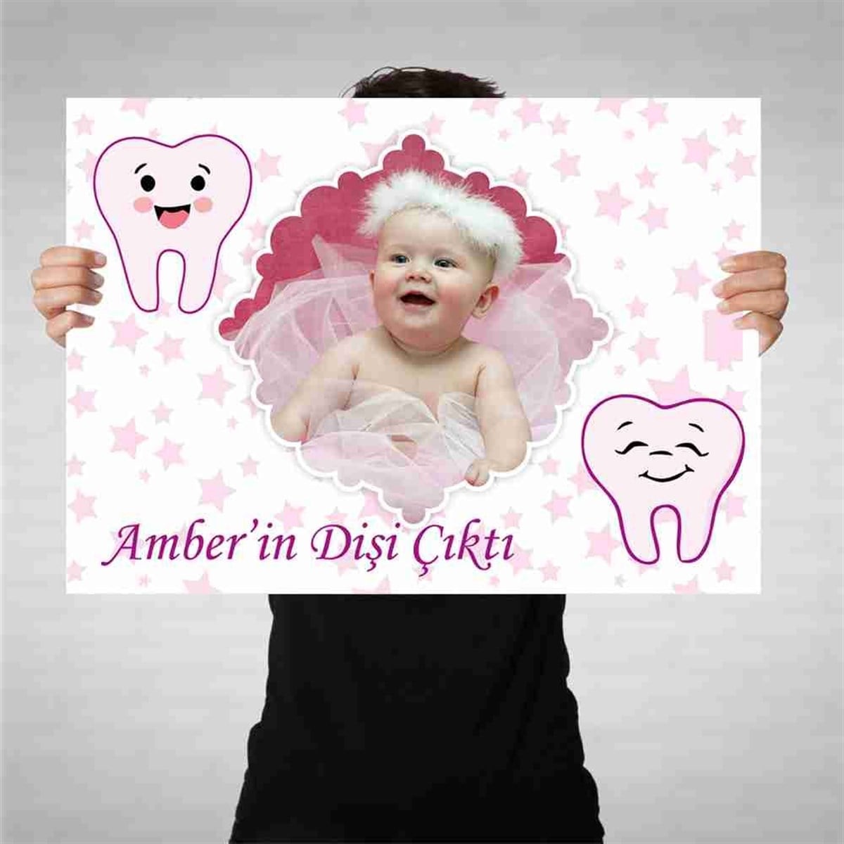 Diş Buğdayı Utangaç Mor Diş Parti Seti Bez Afiş 