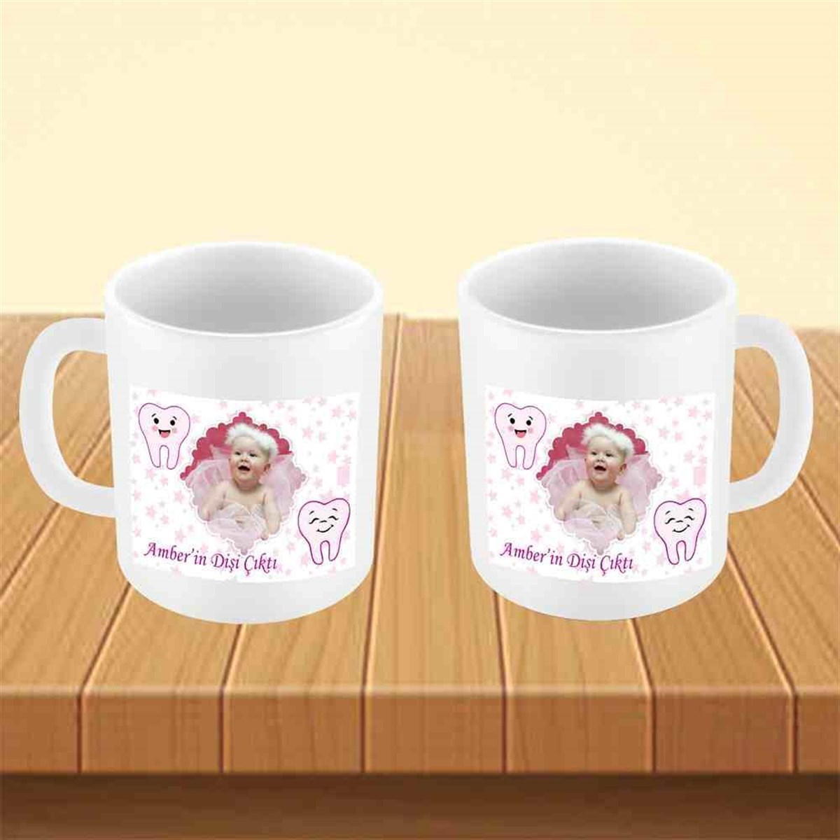 Diş Buğdayı Utangaç Mor Diş Parti Seti Kupa Bardak Mug 