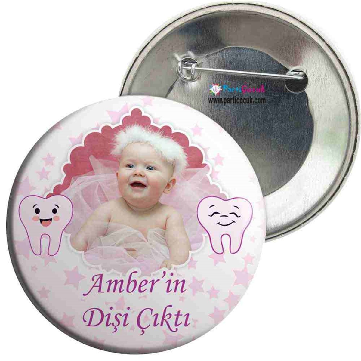 Diş Buğdayı Utangaç Mor Diş Parti Seti İğneli Rozet 