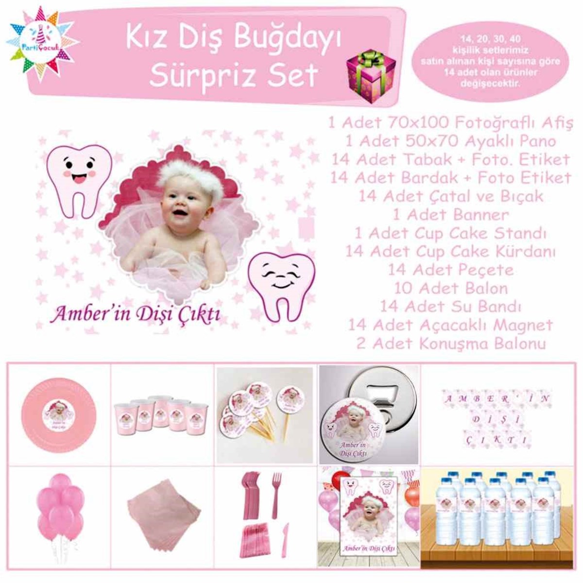 Diş Buğdayı Utangaç Mor Diş Parti Seti Sürpriz Set 